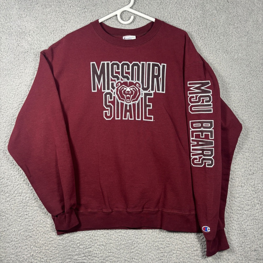 Champion Sweatshirt Men XL Maroon Missouri State MSU Bears Collegiate Graphic